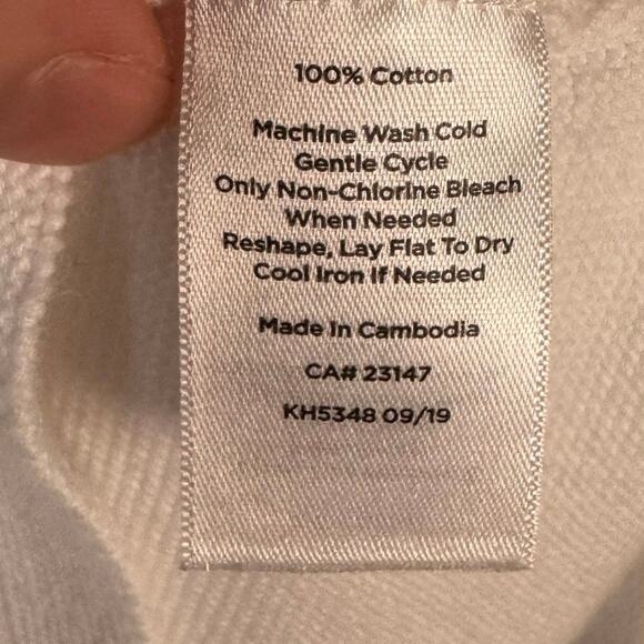 Talbots Women’s S Button Sleeve Cotton Sweater White Gold Preppy Minimalist EUC - Picture 6 of 6